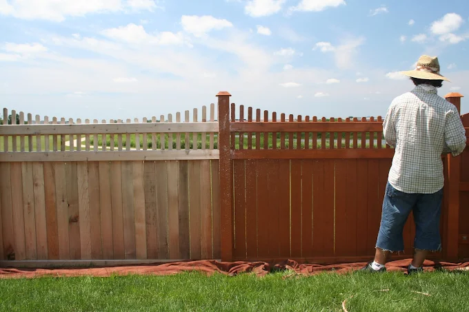 Fence repair and staining work
