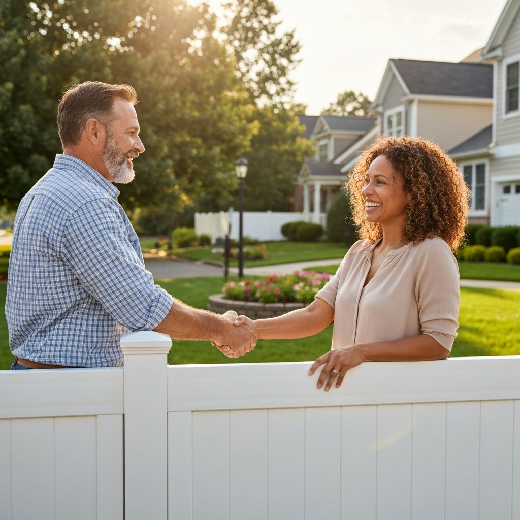 Happy neighbors with new fence